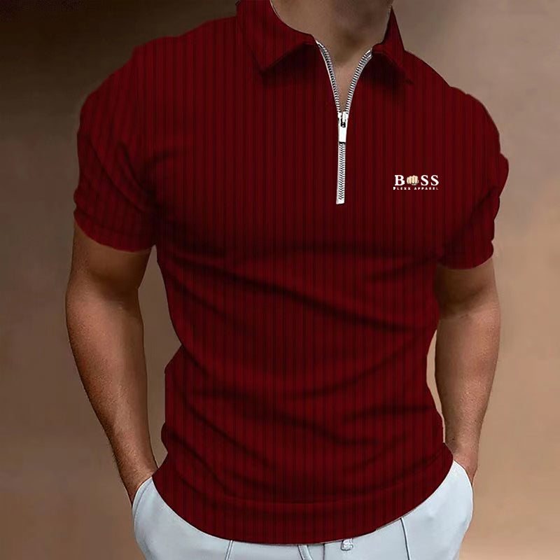 Samuel - Men's Classic Polo Shirt with Button Collar