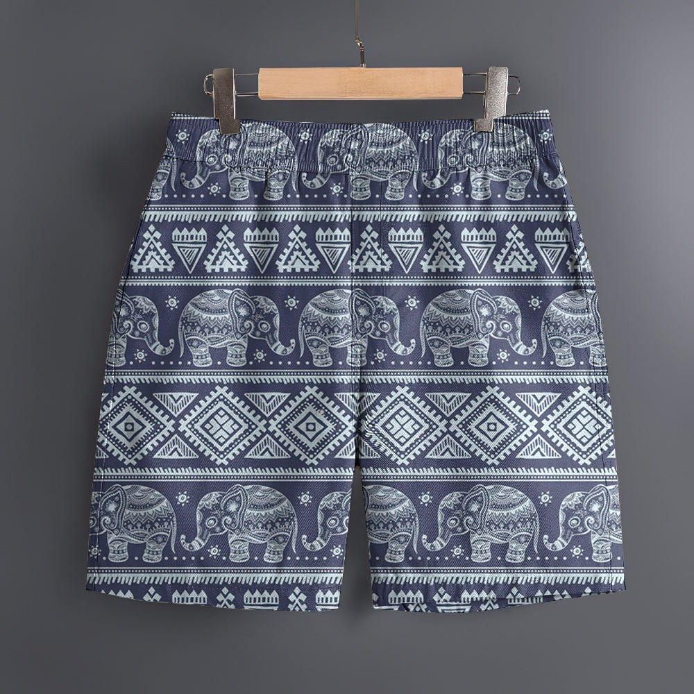 Lucas – Men's 3D Elephant Print Hawaiian Beach Shorts