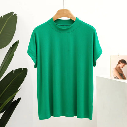 Mathilda - Solid Color Slimming Tee Tops