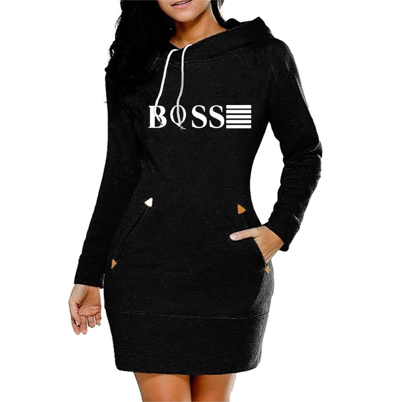 Rachel – Casual Slim Fit Hoodie Midi Dress