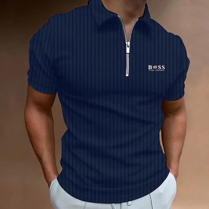 Samuel - Men's Classic Polo Shirt with Button Collar