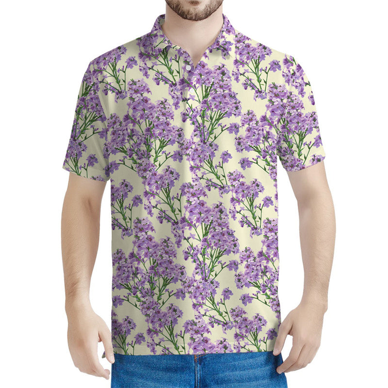 Oscar – Men's Retro Lavender Floral Polo Shirt