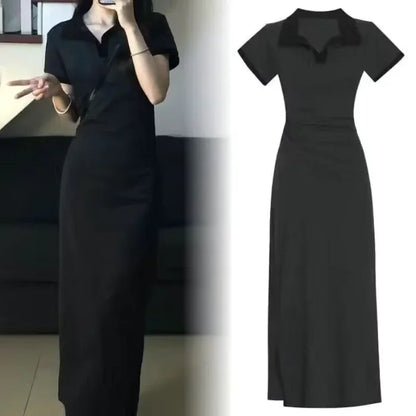 Maelle - Elegant Polo Collar Dress for Women