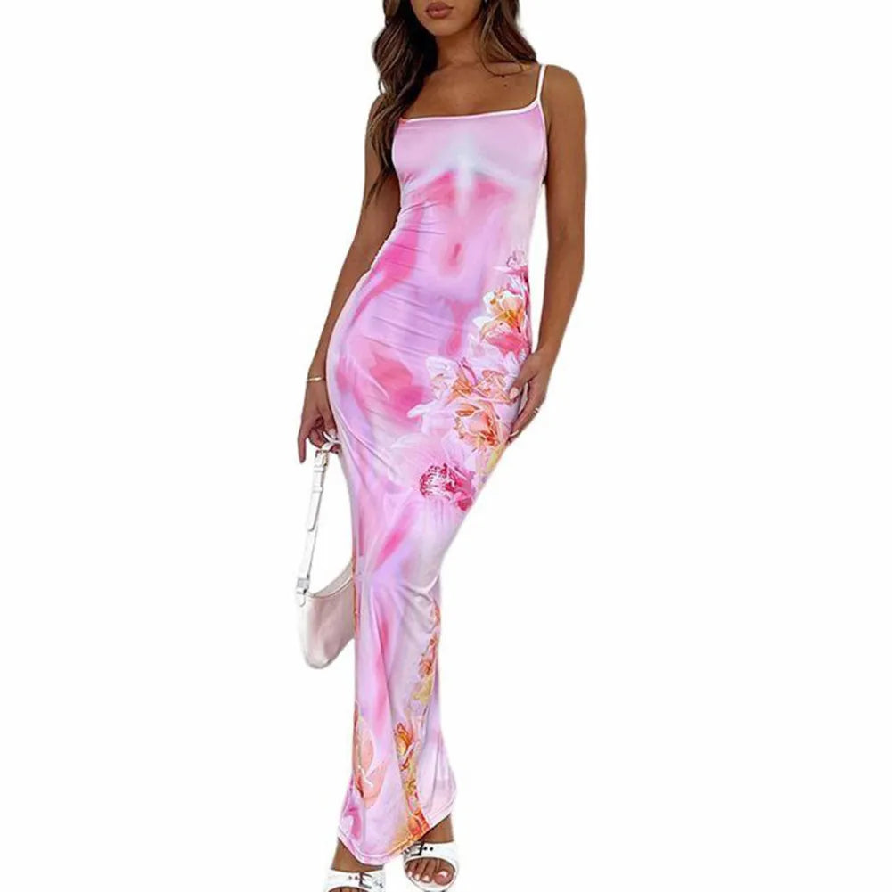 Viviette - Stylish Floral Bodycon Maxi Dress for Women