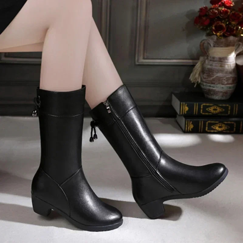 Lauren - Women's Winter Pointed Toe Side Zipper Boots