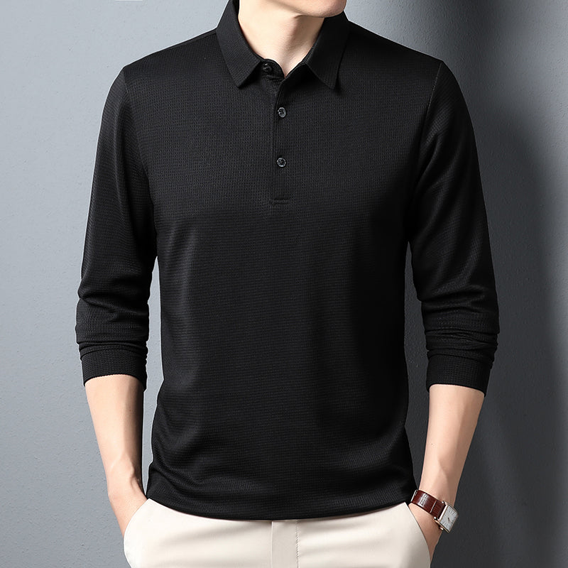 Michael - Men's Business Casual Long Sleeve Polo Shirt