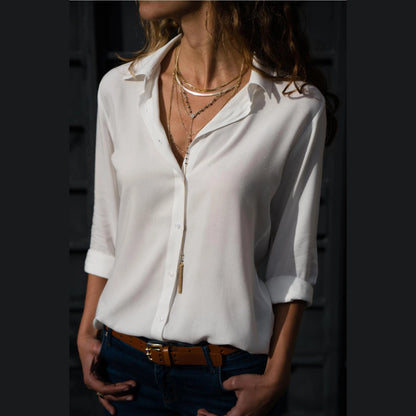 Adaline - Timeless Polo Collar Office Blouse for Women