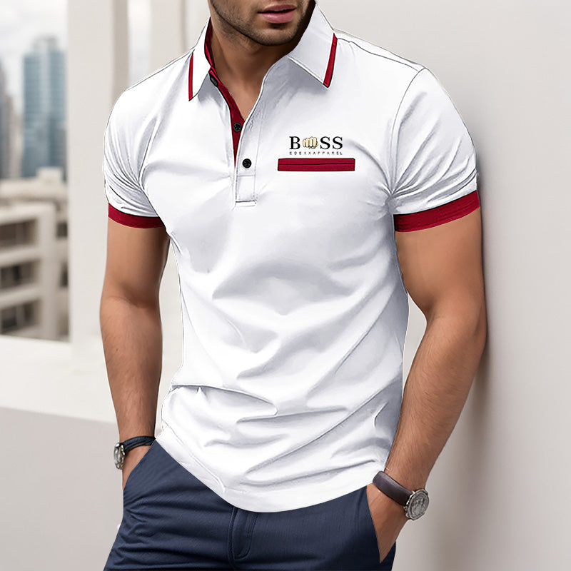 Marcus - 3D Digital Stripe Polo Shirt