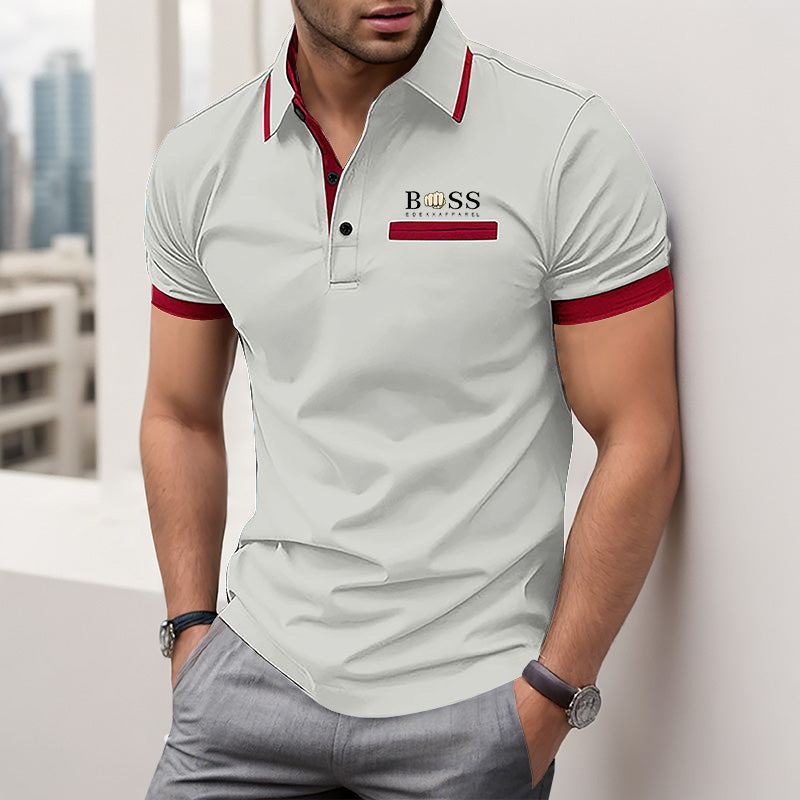 Marcus - 3D Digital Stripe Polo Shirt