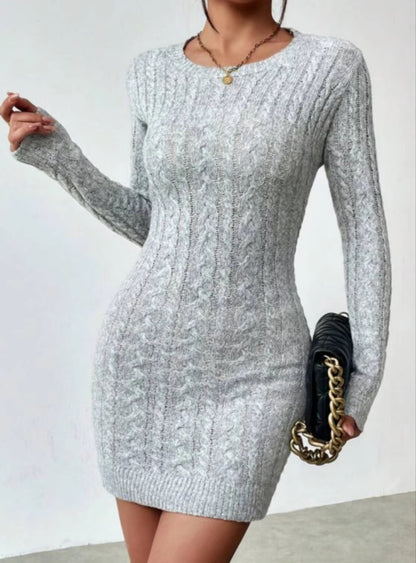 Lauren - Slim Knit Crew Neck Dress