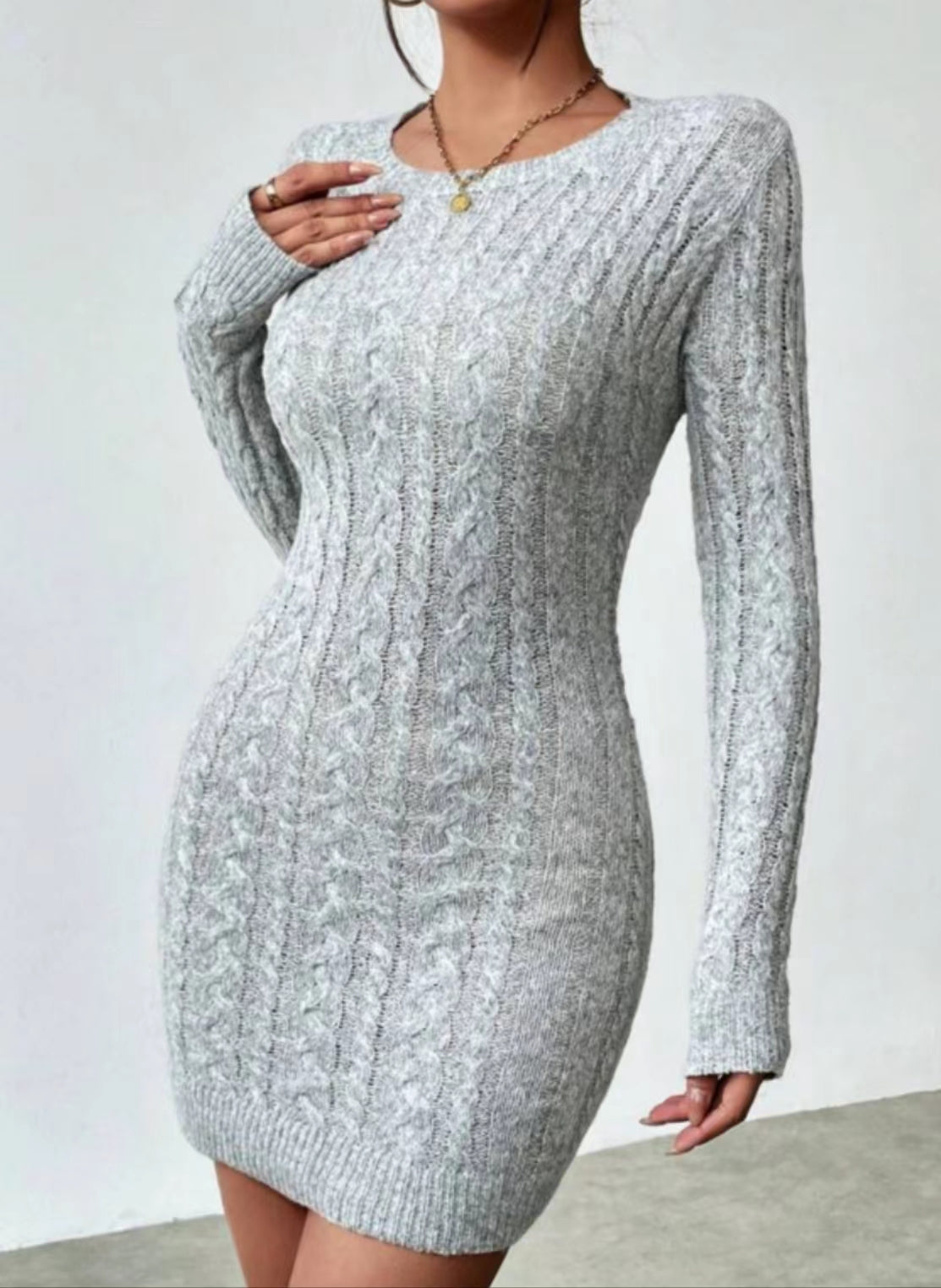 Lauren - Slim Knit Crew Neck Dress