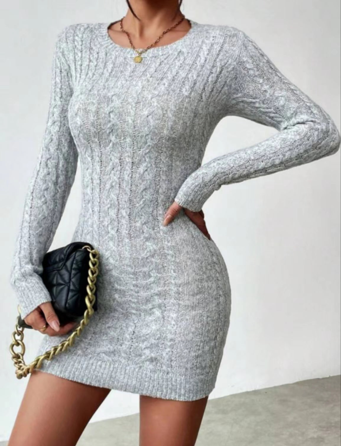 Lauren - Slim Knit Crew Neck Dress