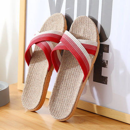 Sophia – Spring and Summer Non-Slip Striped Linen Slippers