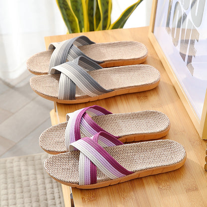 Sophia – Spring and Summer Non-Slip Striped Linen Slippers