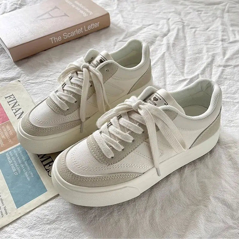 Maya – Women's Thick-Soled Canvas Sneakers for Spring and Autumn