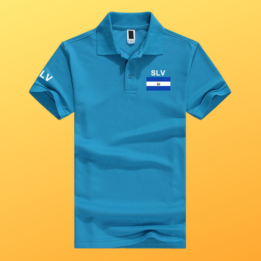 Anthony – Men's El Salvador Polo Shirt with Flag Print