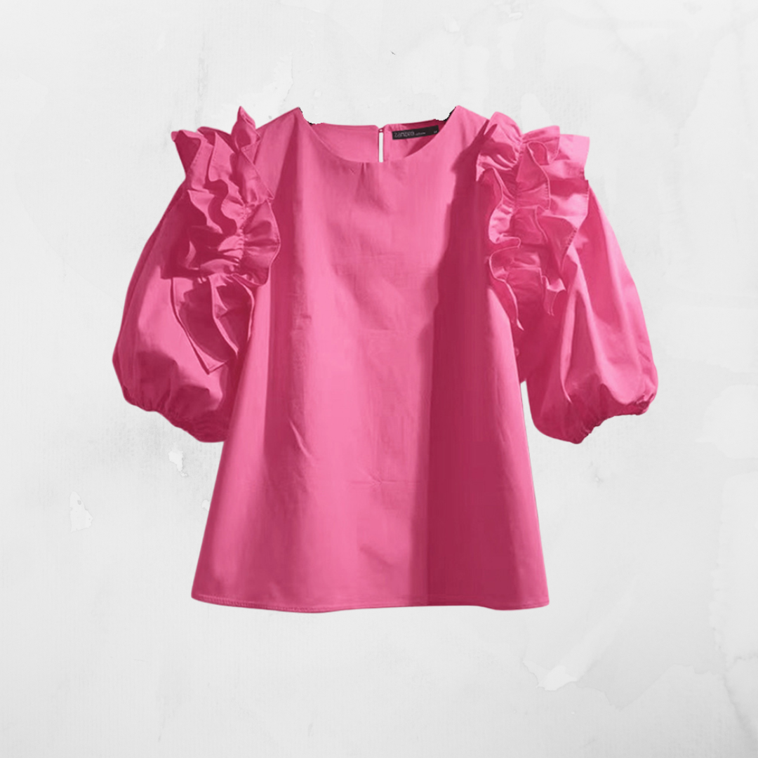 Margot - Elegant Ruffle Patchwork Blouse for Women