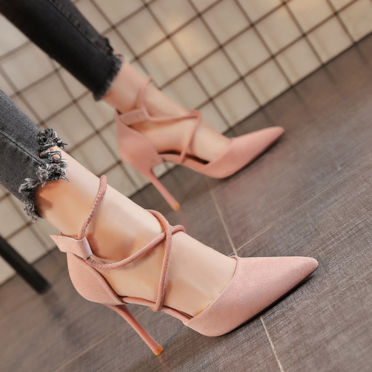 Evangeline - Elegant Cross Strap High Heels for Women