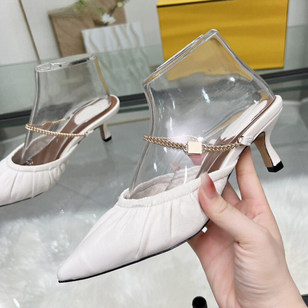 Matilda - Elegant Pointed Kitten Heel Mules for Women