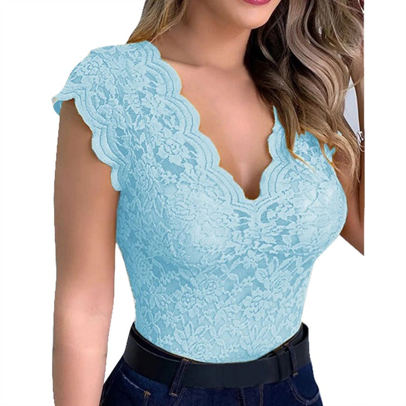 Seraphina - Lace V-Neck Top