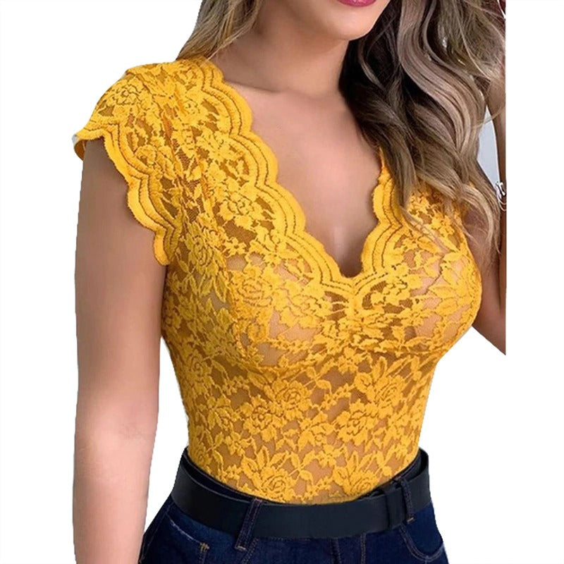 Seraphina - Lace V-Neck Top