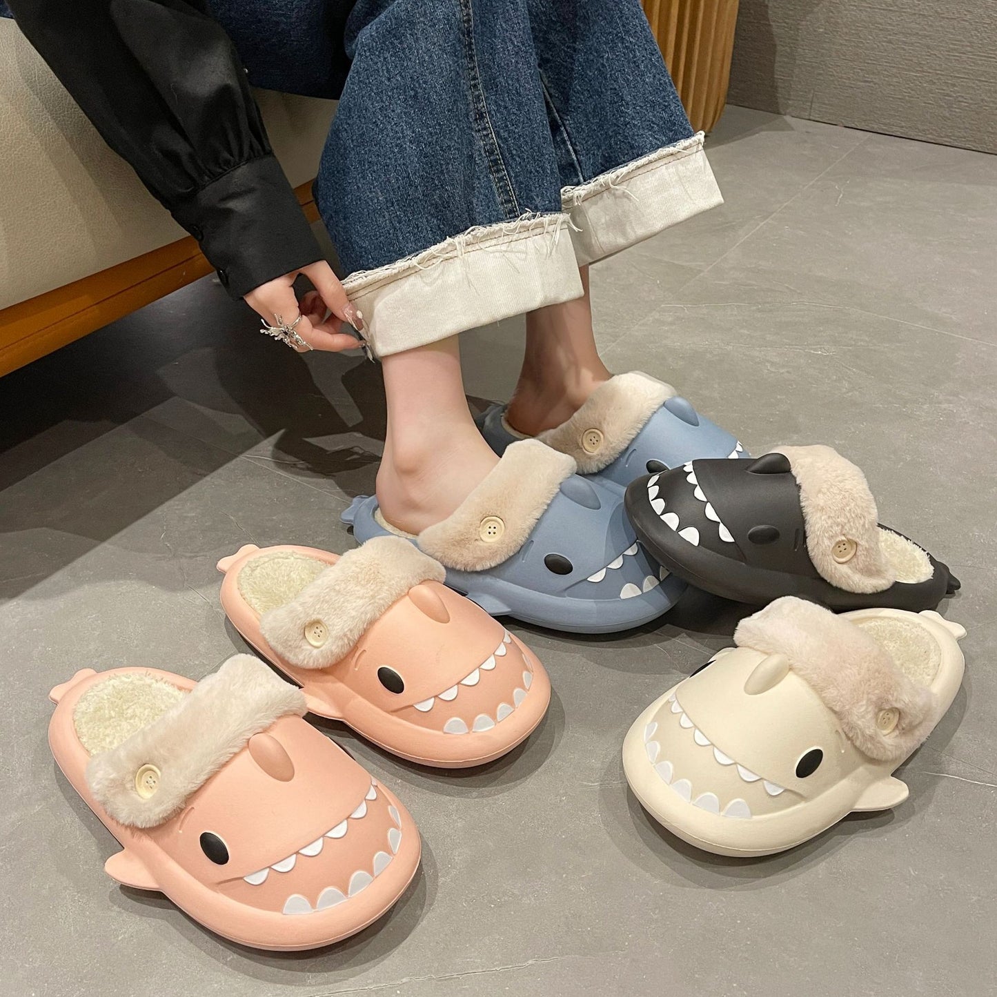 Minerva - Cozy Shark Slippers for Women