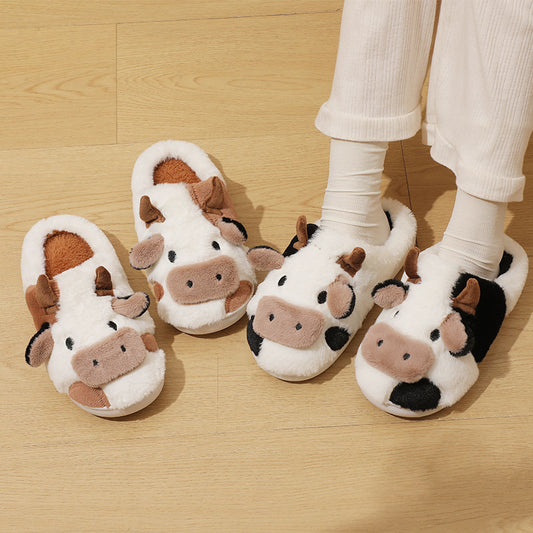 Emily – Women's Winter Warm Cartoon Cow Print Indoor Slippers