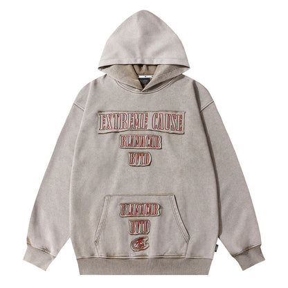 Aaron – Letter Patch Embroidered Hoodie