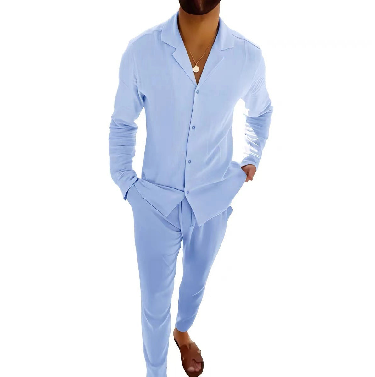 Ray – Casual Long-sleeved Suit Set with Stylish Lapel Design