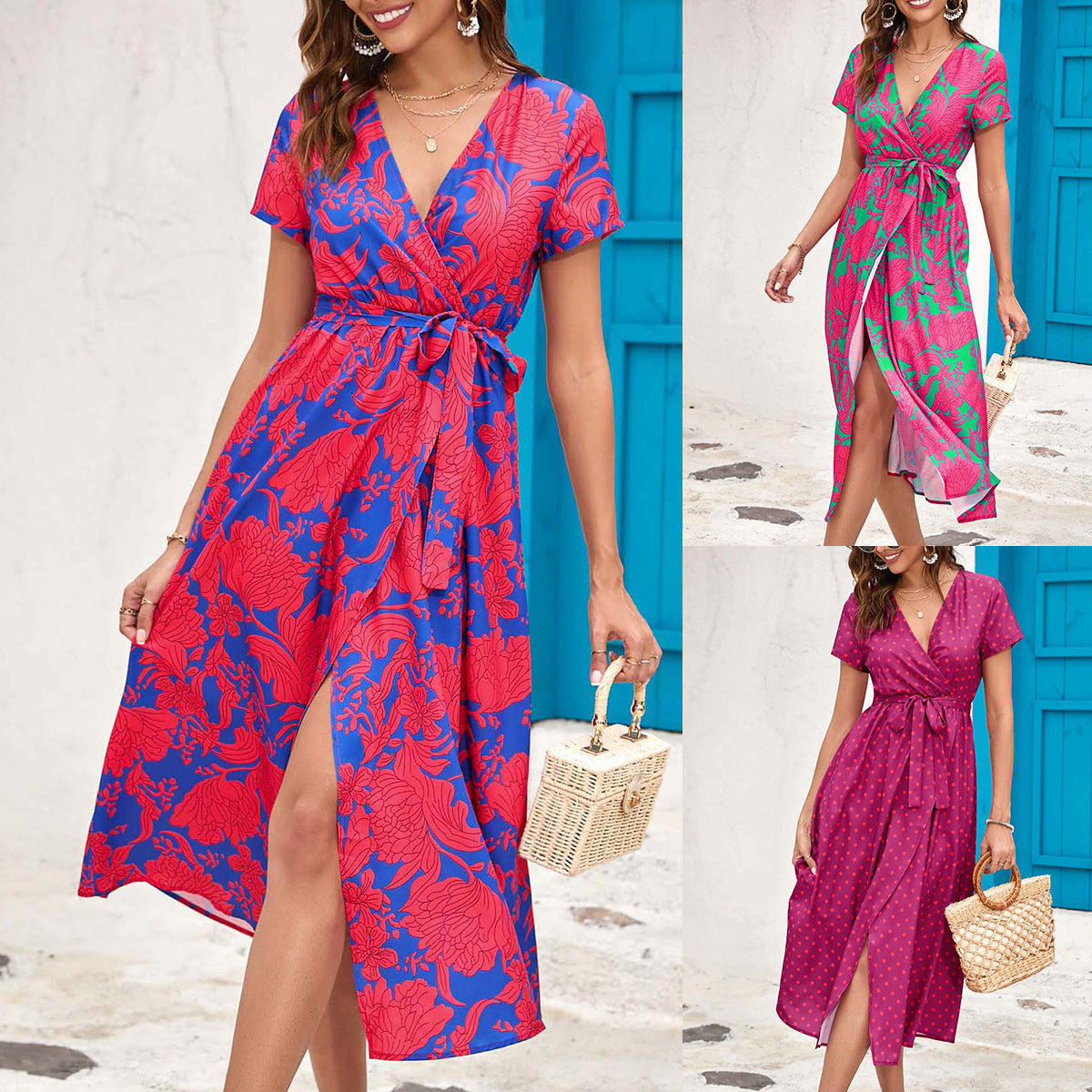 Jenny – Beautiful Short Sleeved Printed Dress