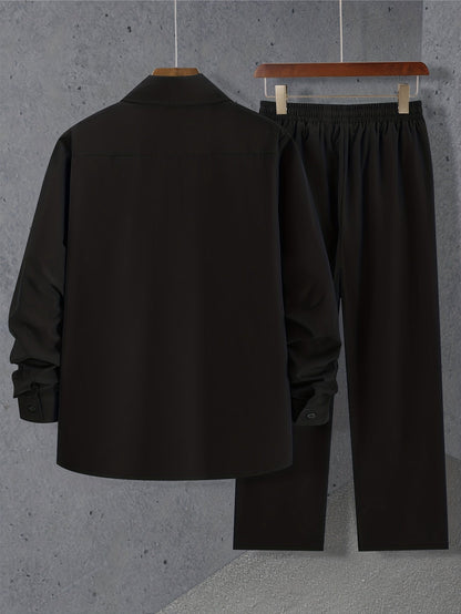 Theron – Long-Sleeved Shirt and Drawstring Trousers Set