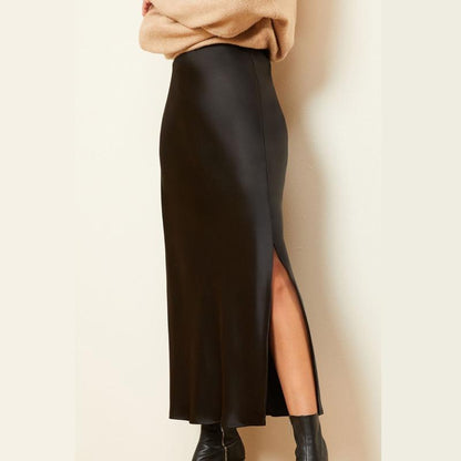 Rowena - Elegant Side Slit Maxi Skirt - Women's