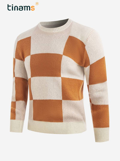 Nicholas – Men's Retro Colorblock Crew Neck Sweater