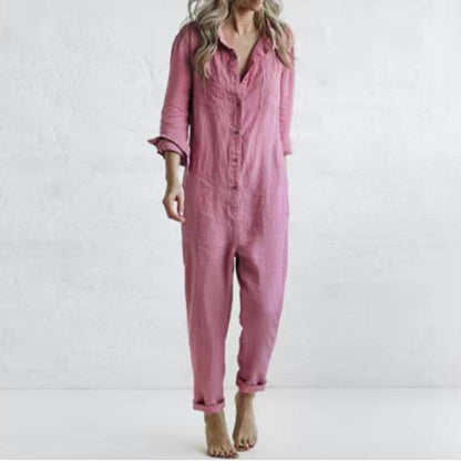 Jessica – Casual Long Sleeve Jumpsuit with Pockets