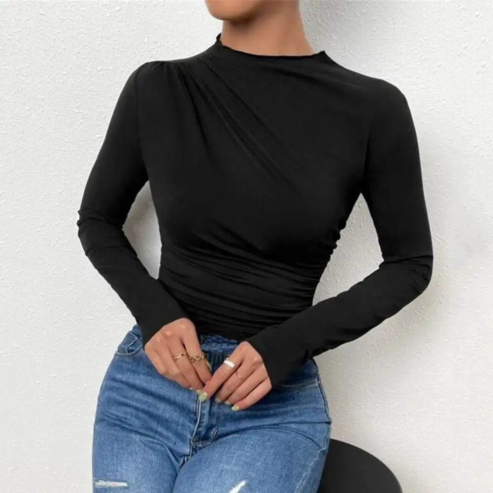 Amara - Sleek Long-Sleeve Slim Fit Pullover for Women