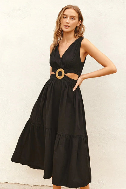 Emily - Midi dress with side cutouts