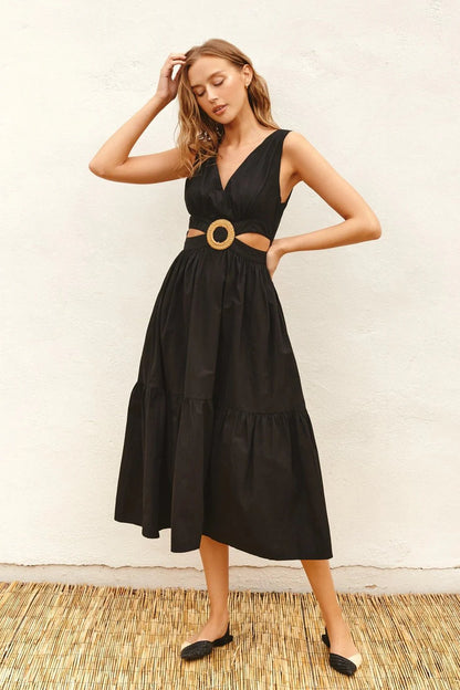 Emily - Midi dress with side cutouts