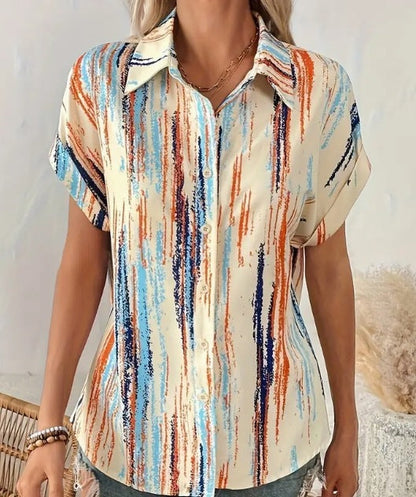 Michael – Striped Print Short Sleeved Shirt