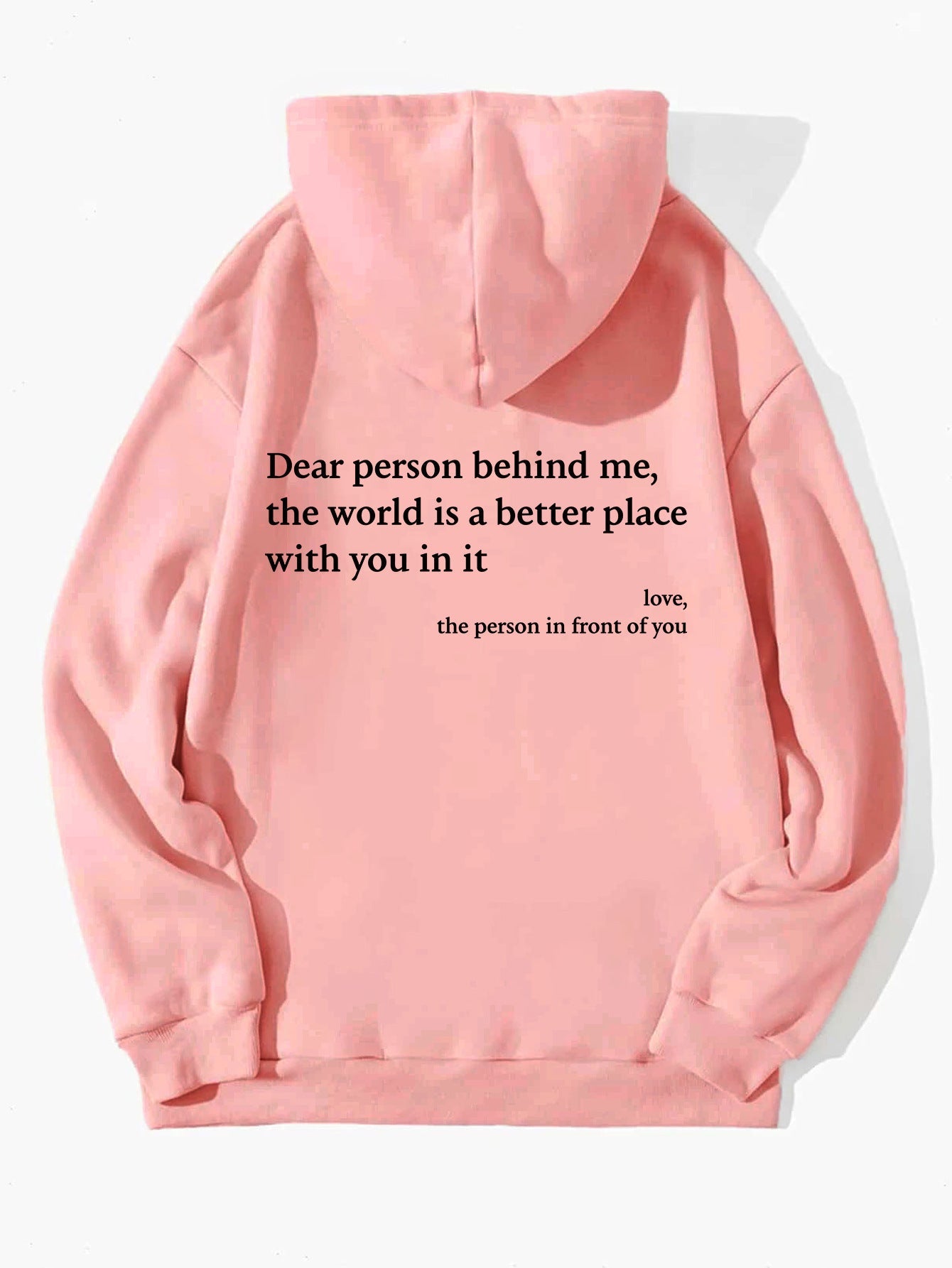 Kathryn – Women's Brushed Hoodie with Plain Letter Print and Kangaroo Pocket