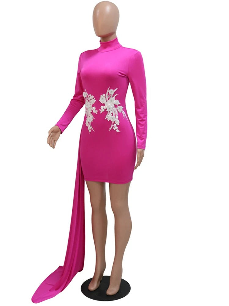 Zinnia - Elegant Embroidered Bodycon Mini Dress for Women