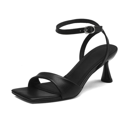 Calliope  - Leather Ankle Strap Heels