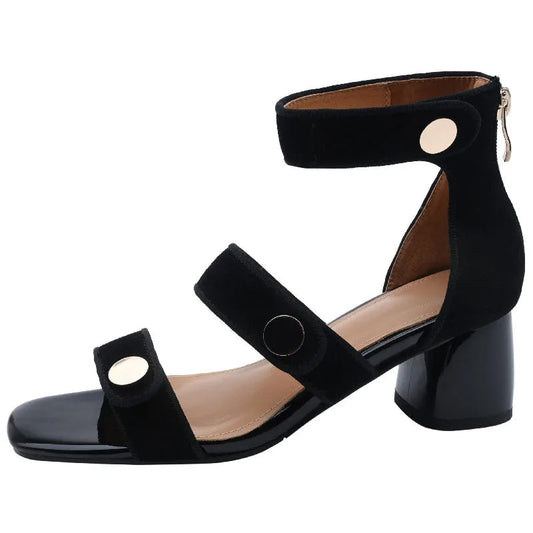 Abigail - Suede Block Heel Sandals