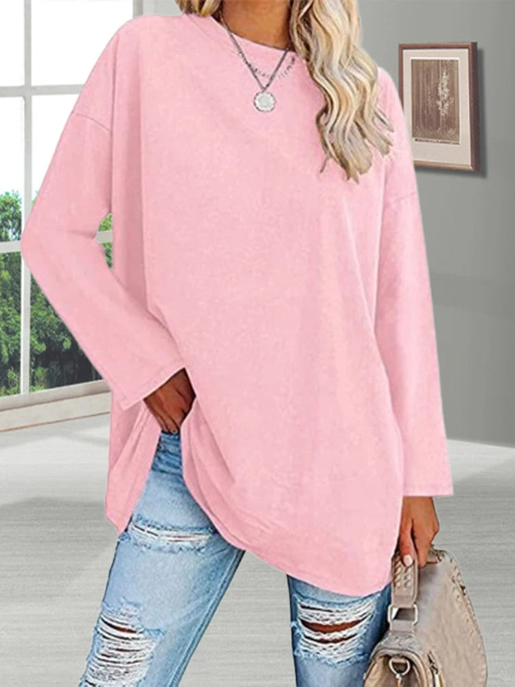 Galatea - Casual Solid Color Pullover for Women