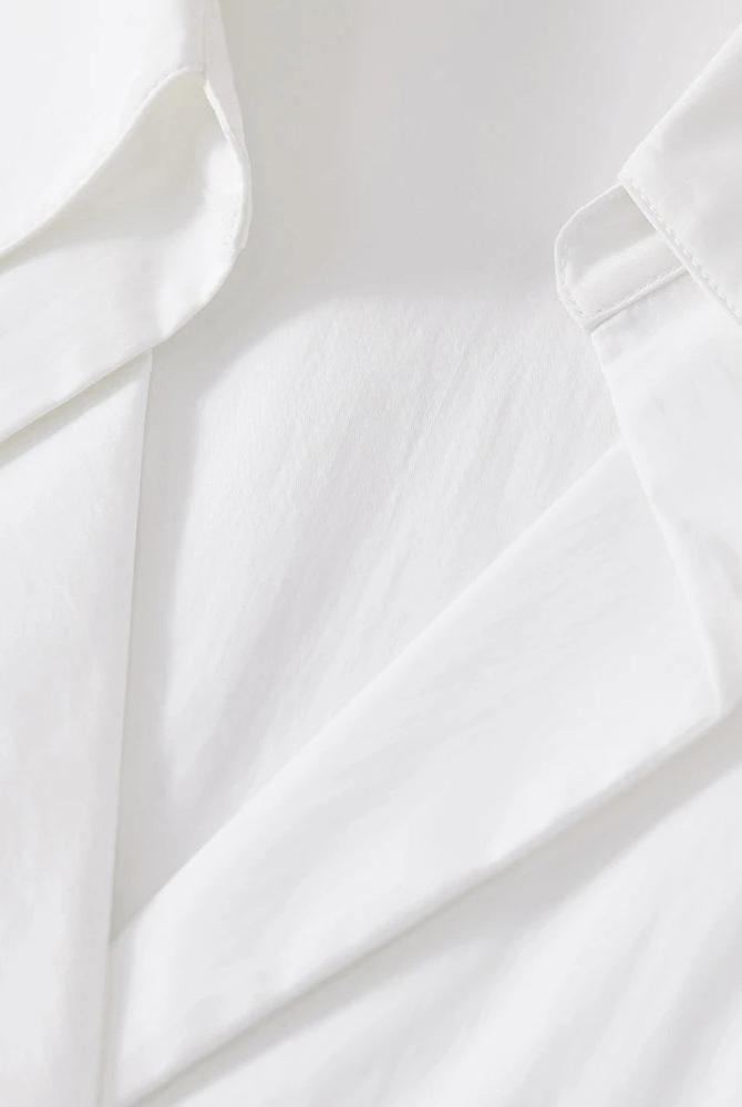 Florence - Simple Polo Collar White Blouse for Women