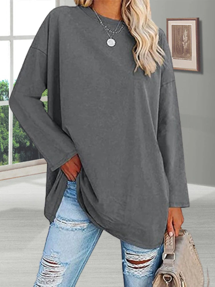 Galatea - Casual Solid Color Pullover for Women