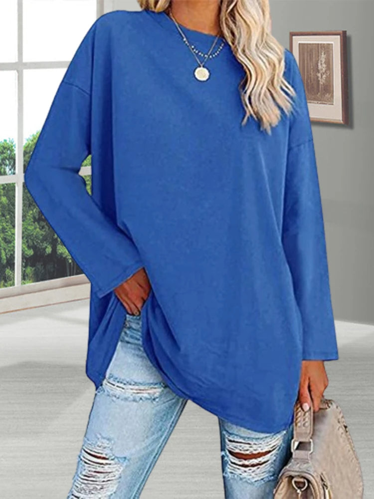 Galatea - Casual Solid Color Pullover for Women