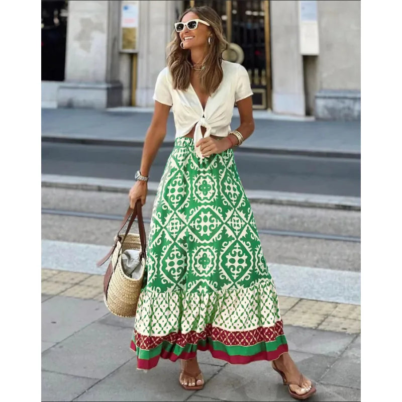 Alvina - Printed Midi Skirt