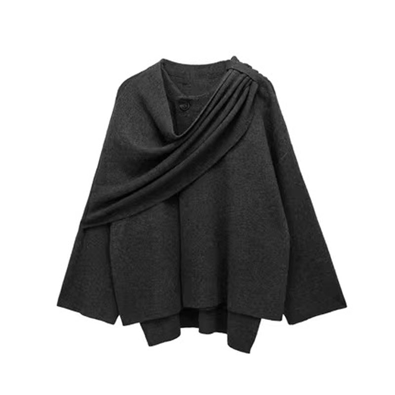 Marie – Asymmetrical Scarf Knit Cardigan