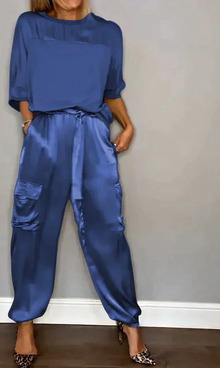 Allegra - Satin Top and Pants Set