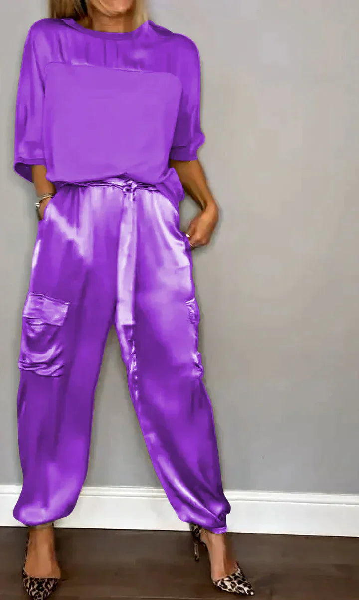 Allegra - Satin Top and Pants Set